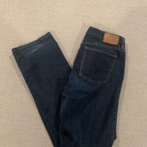 Lauren Ralph Lauren Women's Straight Leg Jeans - Dark Blue with Tan Stitching
